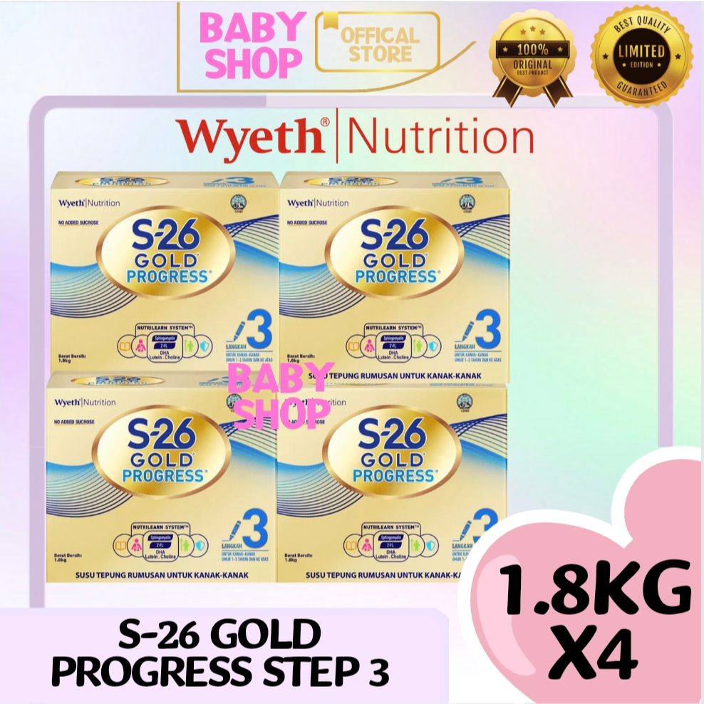 S26 Gold Progress Step 3 (1.8kg x 4) Exp: 09/2024 (Wyeth) | Shopee Malaysia