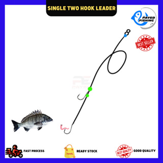 Perambut Single Dua Mata, Single Two Hook Leader, untuk Umpan  Hidup/Besar/Panjang 120cm+/
