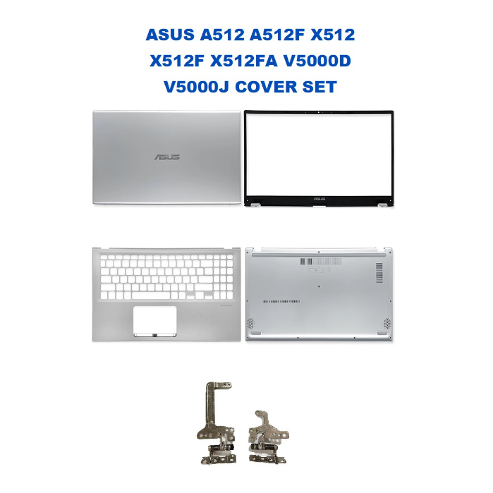 ASUS Vivobook F512 LCD Back Cover Kit – Top Case, Bezel & Hinges – F512DA F512FA F512UA (Silver)
