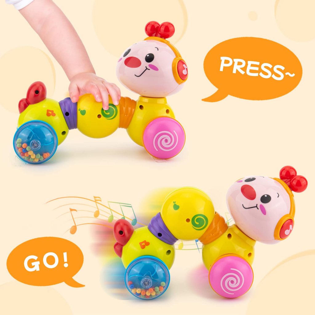 MOTIMO [From MY] Press and Go Crawling Toys Baby Toys Light up Musical ...