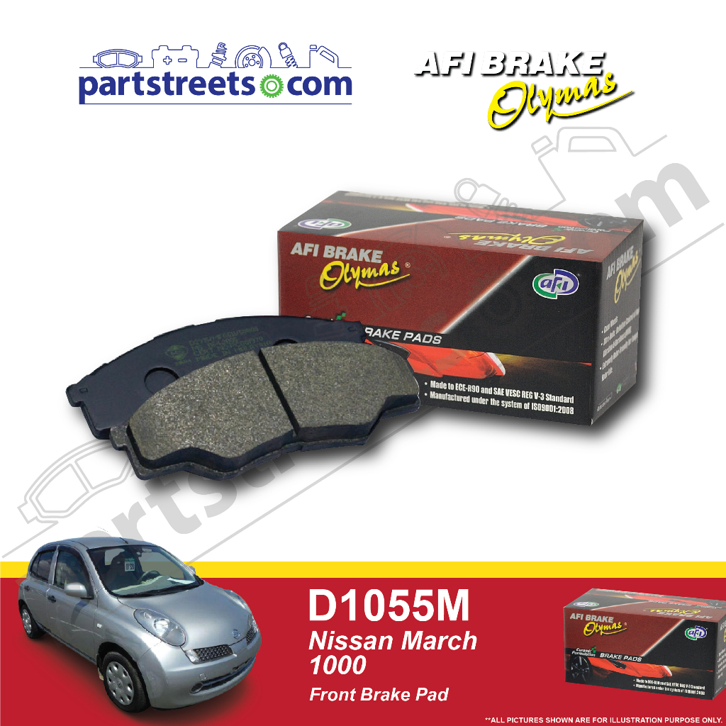 Olymas Front Brake Pad Nissan March 1000 D1055M (1set) Shopee Malaysia