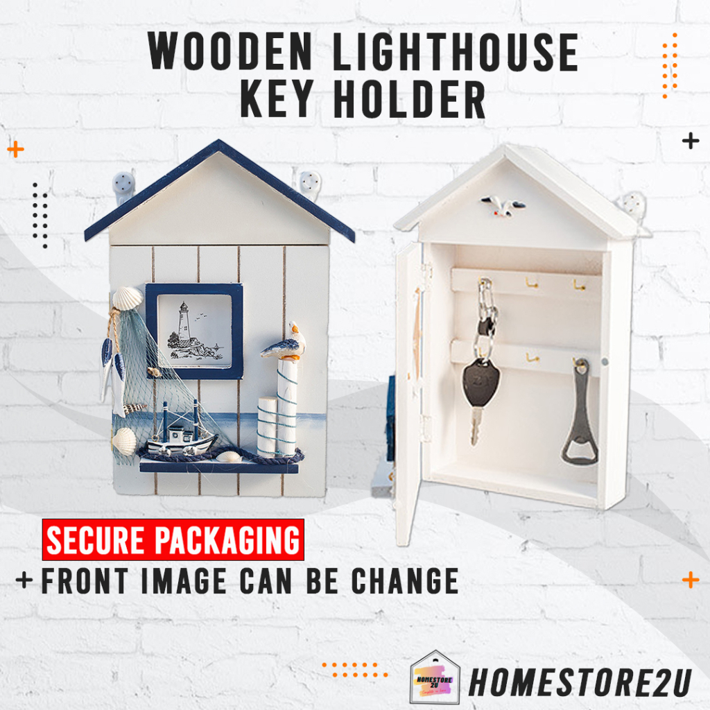 Wooden house key holder hanger organizer home decor wall box car