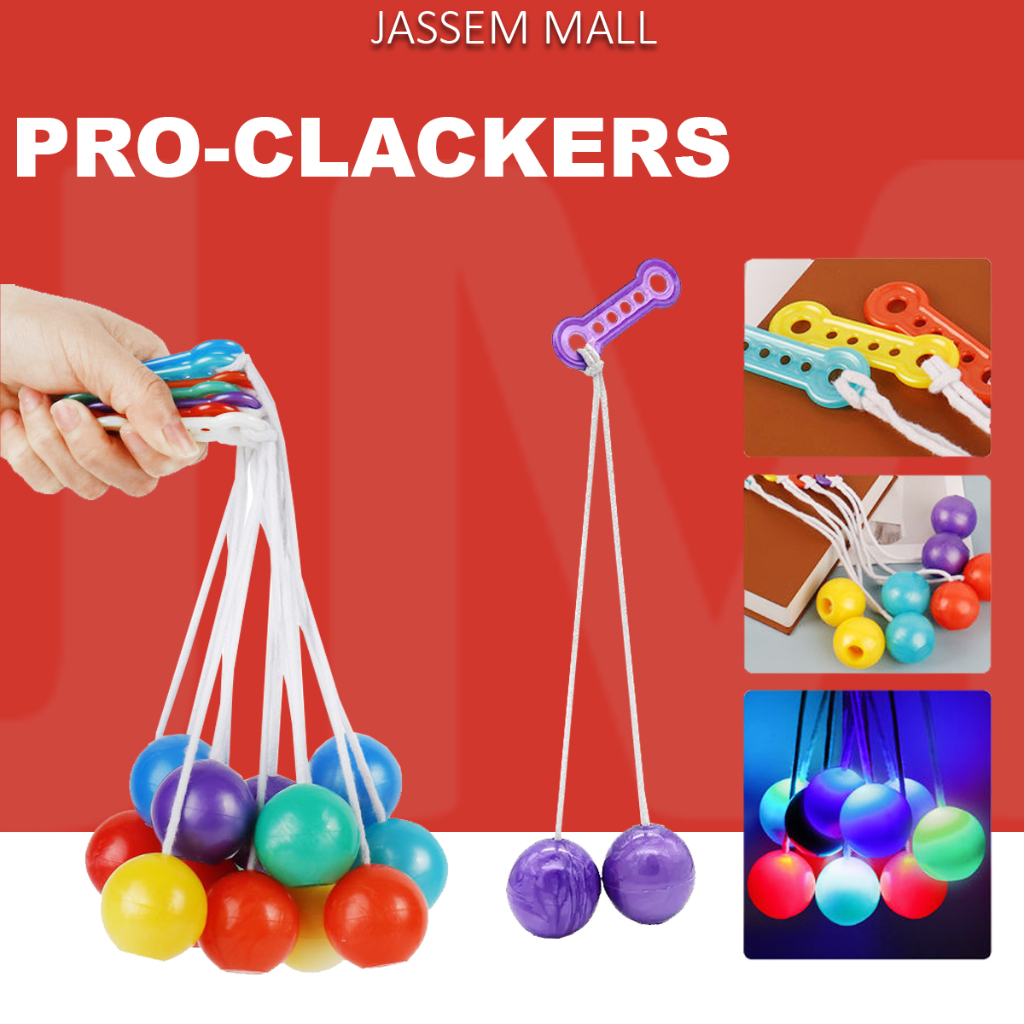 New Upgrade Pro-Clackers Click Clack Ball Etek-etek Tek-Tek Lato Lato ...