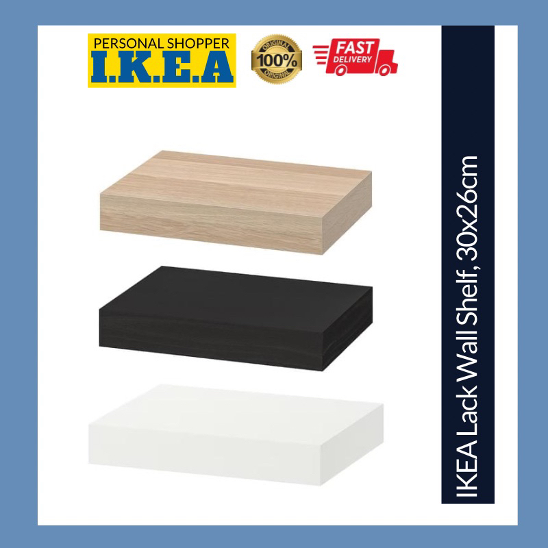 IKEA Lack Wall Shelf 30x26cm Floating Kitchen Rack Wall White Stained