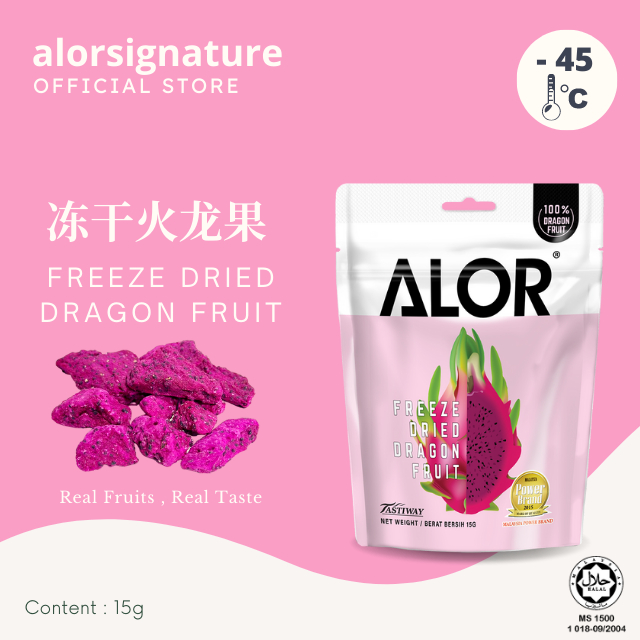 Alor Freeze Dried Dragon Fruit (15g) Healthy Fruit Snack Mini Pack