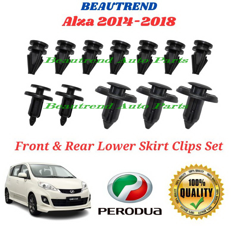 Perodua Alza Bumper Lower Skirt Lips Spoiler Clips Set Front Or Rear ...