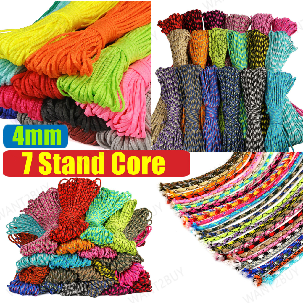 🇲🇾 Paracord Rope 4mm Parachute Cord 7 Stand Core Lanyard Clothesline Climbing Outdoor Camping