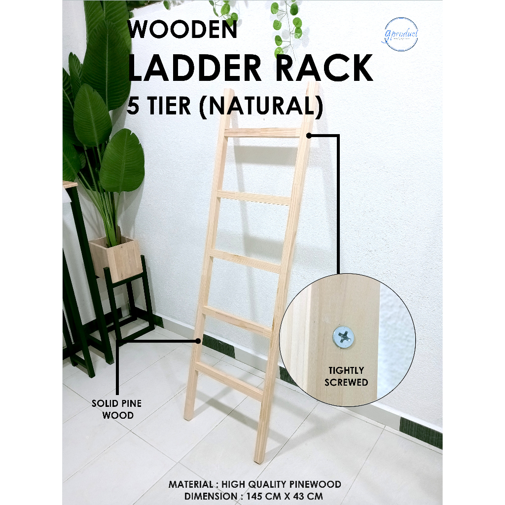 RUSTIC LADDER TOWEL RACK | RAK TUALA TANGGA HIASAN | HOME DECO | DEKO ...