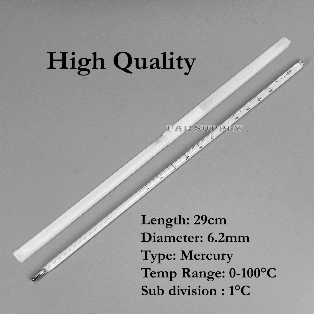 Glass thermometer 0-100 degree Celsius non mercury School Experiment ...