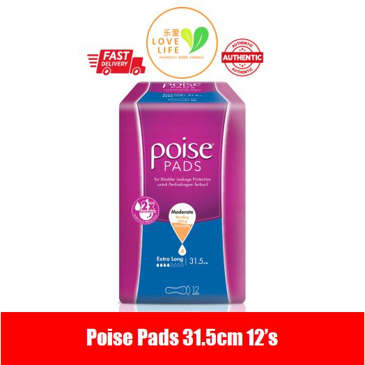 Poise Pads Extra Long Non Wing Incontinence/Adult Diapers (31.5cm12