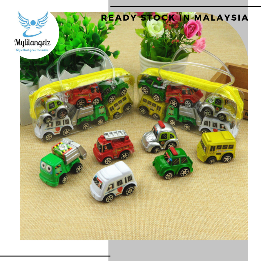 Mylilangelz SA 6 Pieces Cute Pullback Cartoon Car Toy Inertia Pullback