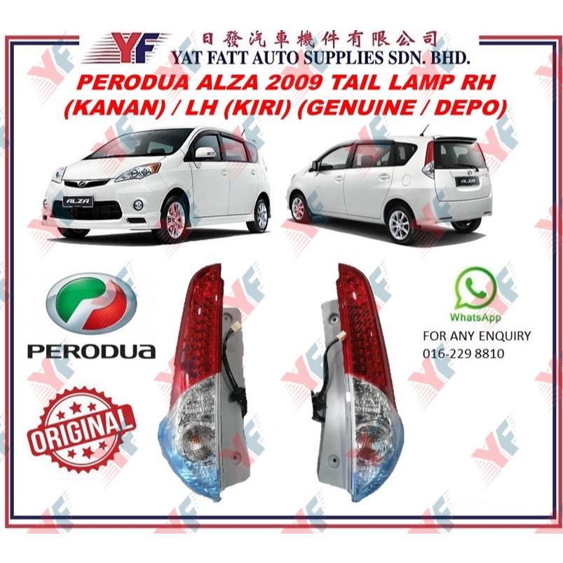 Perodua Alza Tail Lamp Red Rh Kanan Lh Kiri Genuine