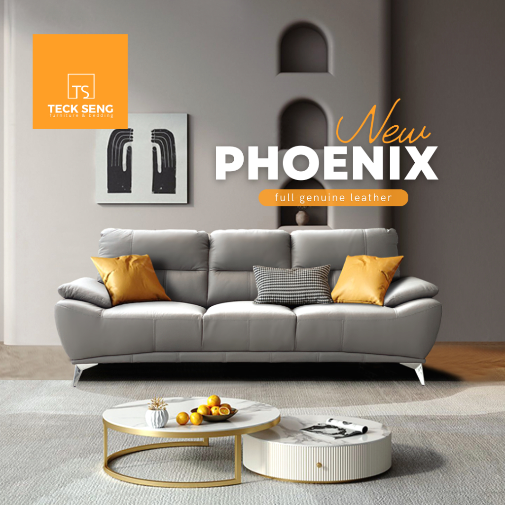 Phoenix Italian style high quality full leather Sofa 2/3 seater modern