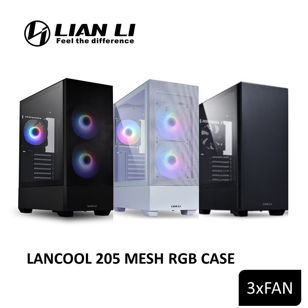 LIAN LI LANCOOL 205 MESH RGB ATX CASE (BLACK/WHITE) | Shopee Malaysia