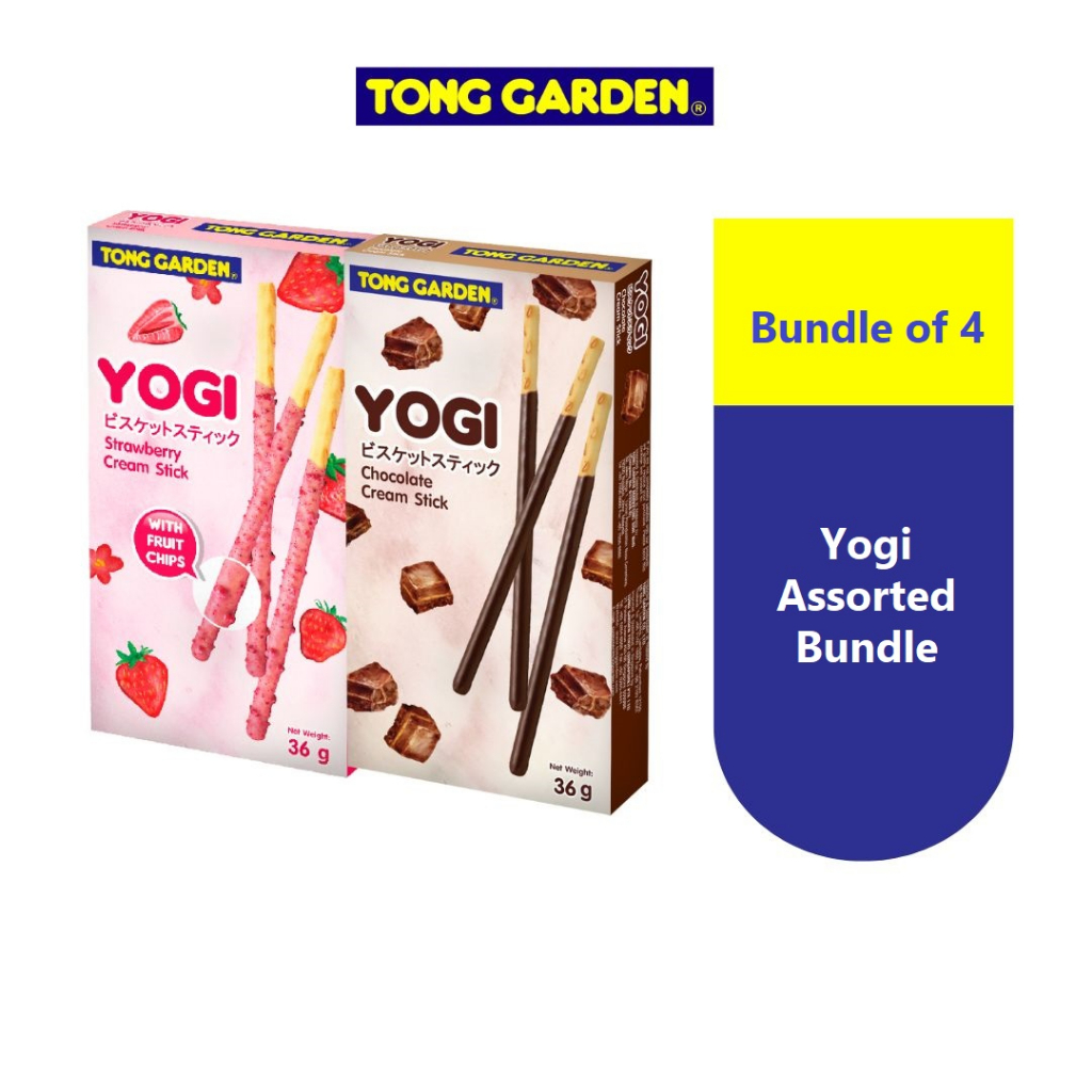 Tong Garden YOGI Strawberry/Chocolate Cream Stick [Bundle of 4