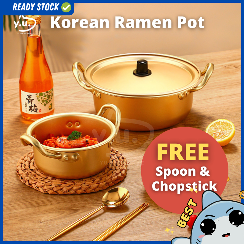 YU Ready Stock Korean Ramen Pot / Aluminium Cookware Pot / Korean Pot