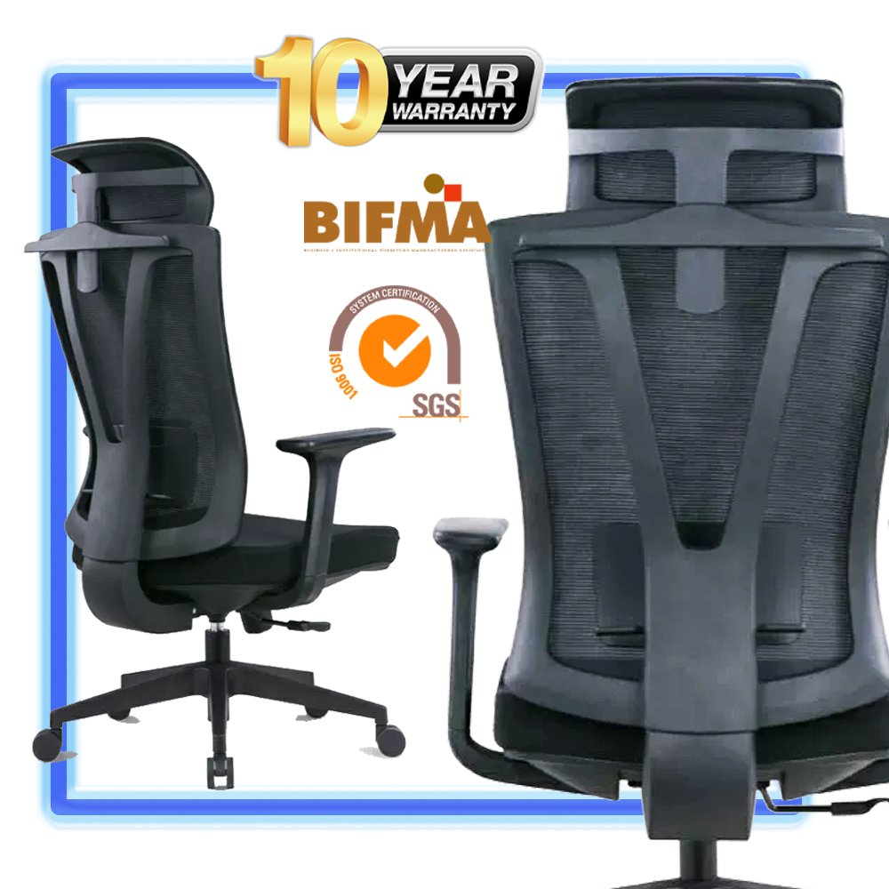 Office Chair 0333DBLK Ergonomic Highback Mesh Winner Chairs