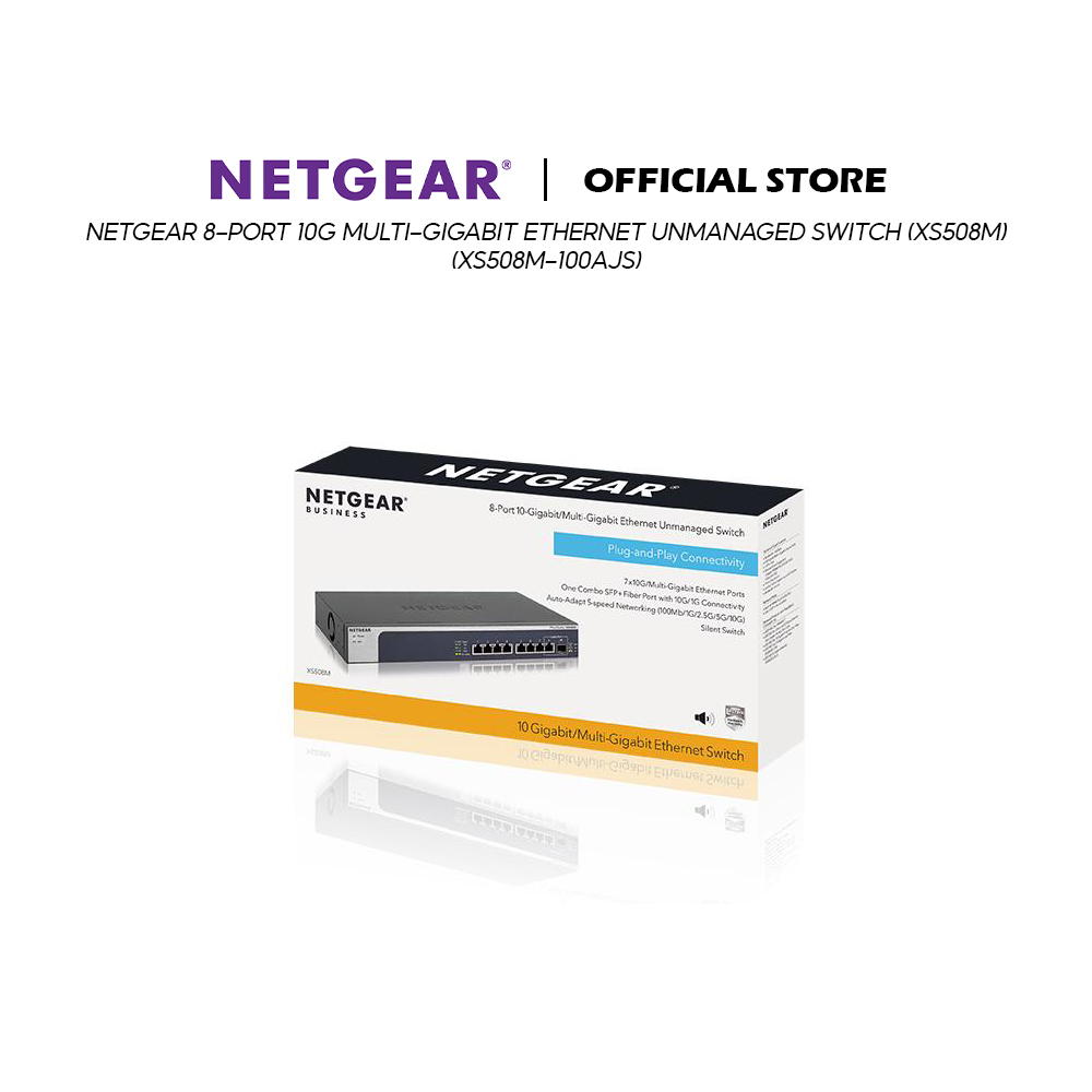 NETGEAR 8-Port 10G Multi-Gigabit Ethernet Unmanaged Switch (XS508M) - ( XS508M-100AJS) | Shopee Malaysia