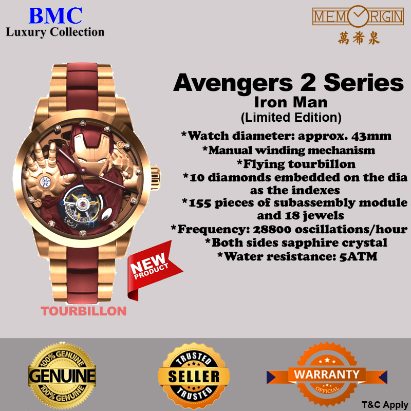 Memorigin IRON MAN Series tourbillion watch Shopee Malaysia