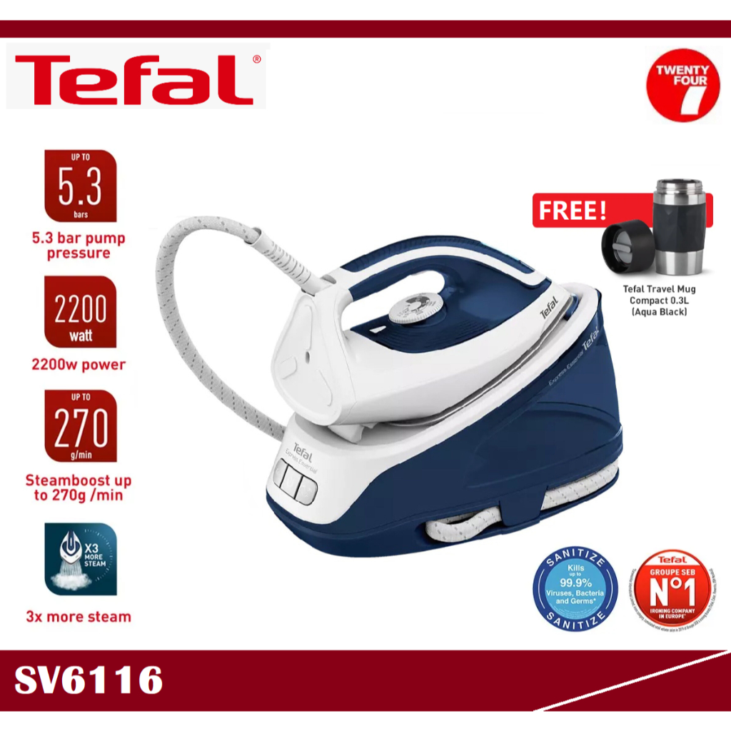 TEFAL Express Easy Steam Generator Iron without Boiler SV6116M0 (Steam