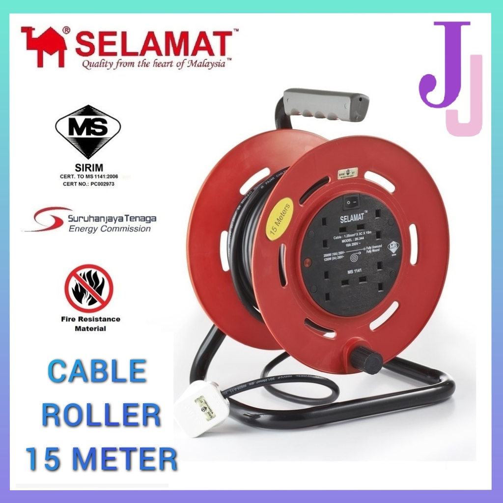 SYK SELAMAT 4 Gang 40 Meter Portable Extension Cable Reel Plug Wire
