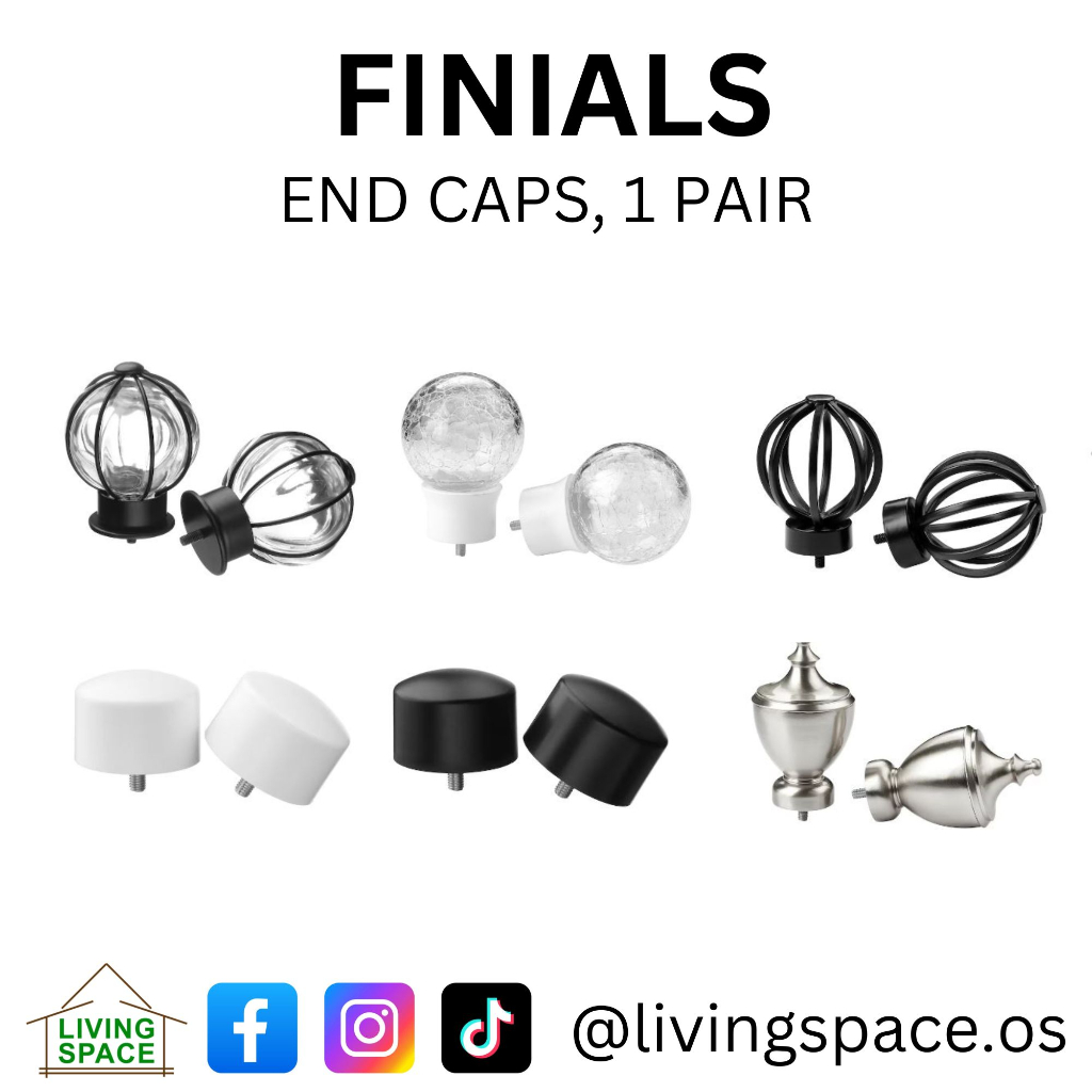 IKEA Curtain rod FINIALS / Curtain Rod Finials Stopper / End Caps Cover