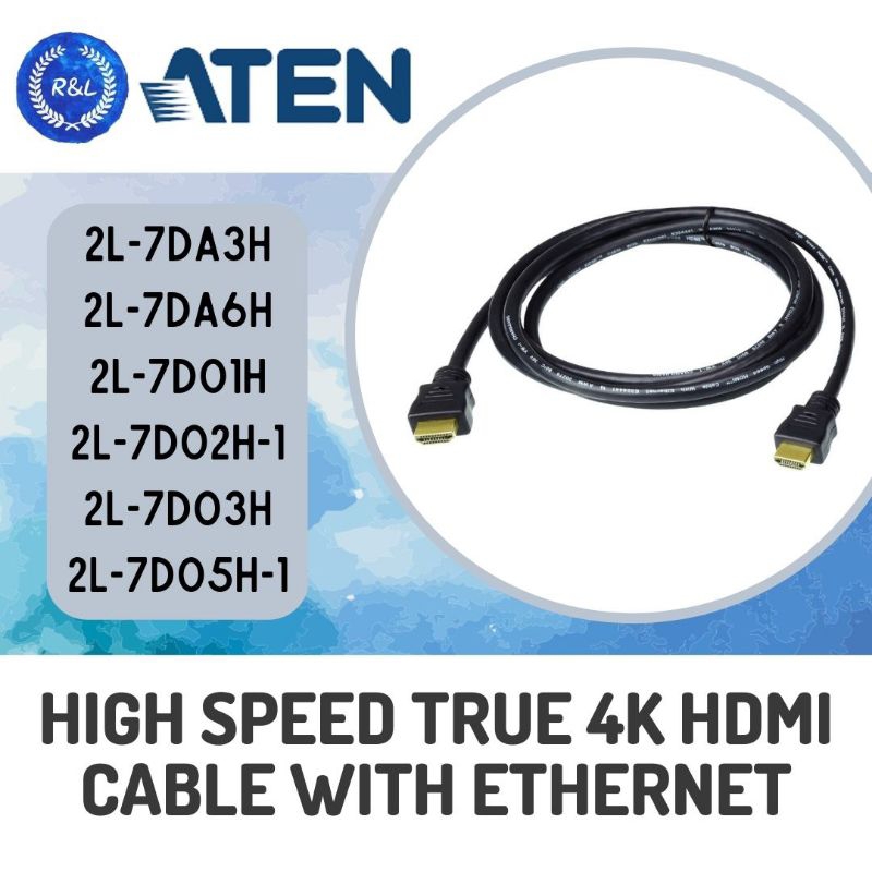 Aten High Speed True 4K HDMI Cable With Ethernet ( 2L-7DA3H ,2L-7DA6H ...