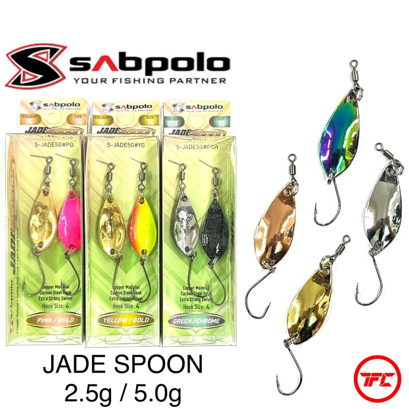 SABPOLO Jade Spoon 2.5g / 5.0g Lure Bait Copper Blade Sebarau Hampala