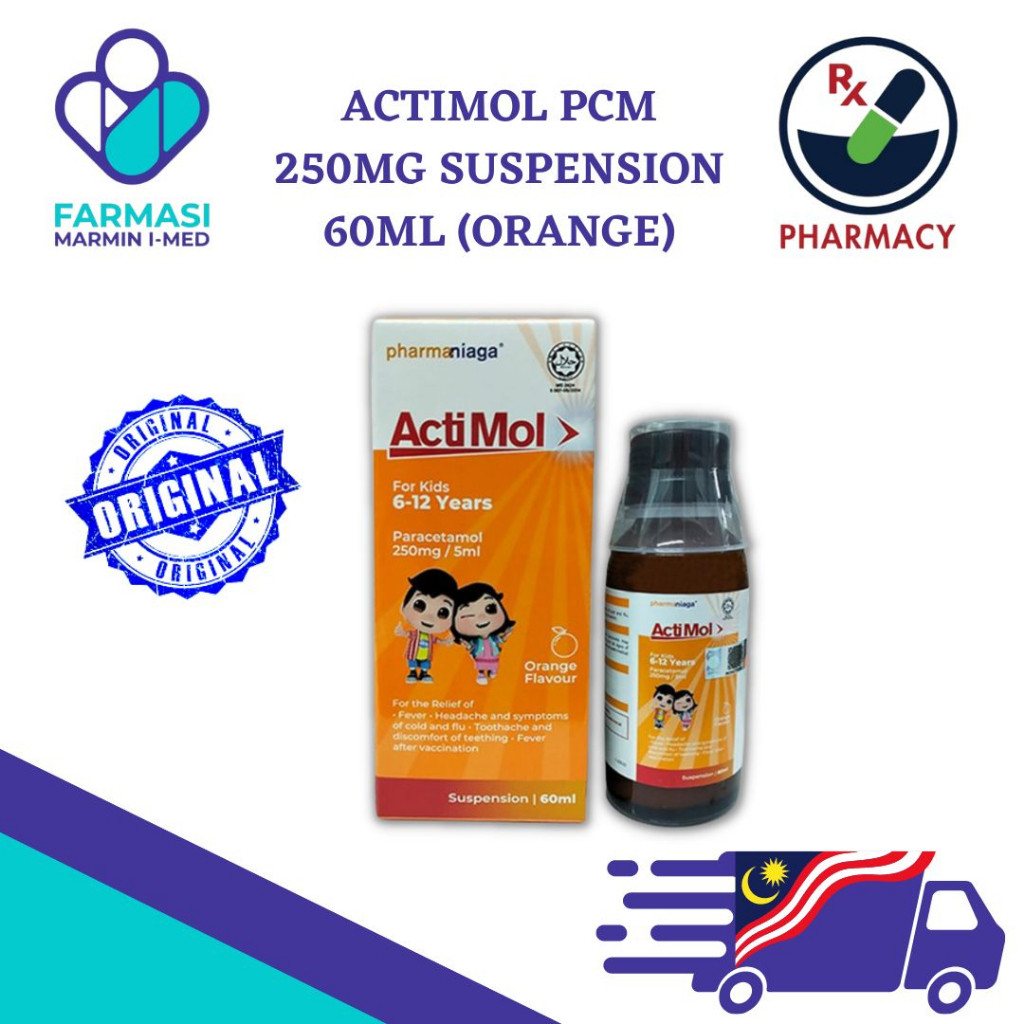 ACTIMOL PCM 250MG SUSPENSION 60ML (ORANGE) | Shopee Malaysia