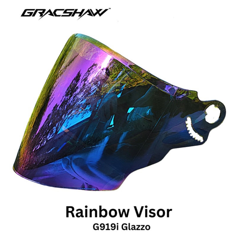VISOR) Gracshaw Glazzo G919i Helmet- Smoke Tinted/Revo Gold