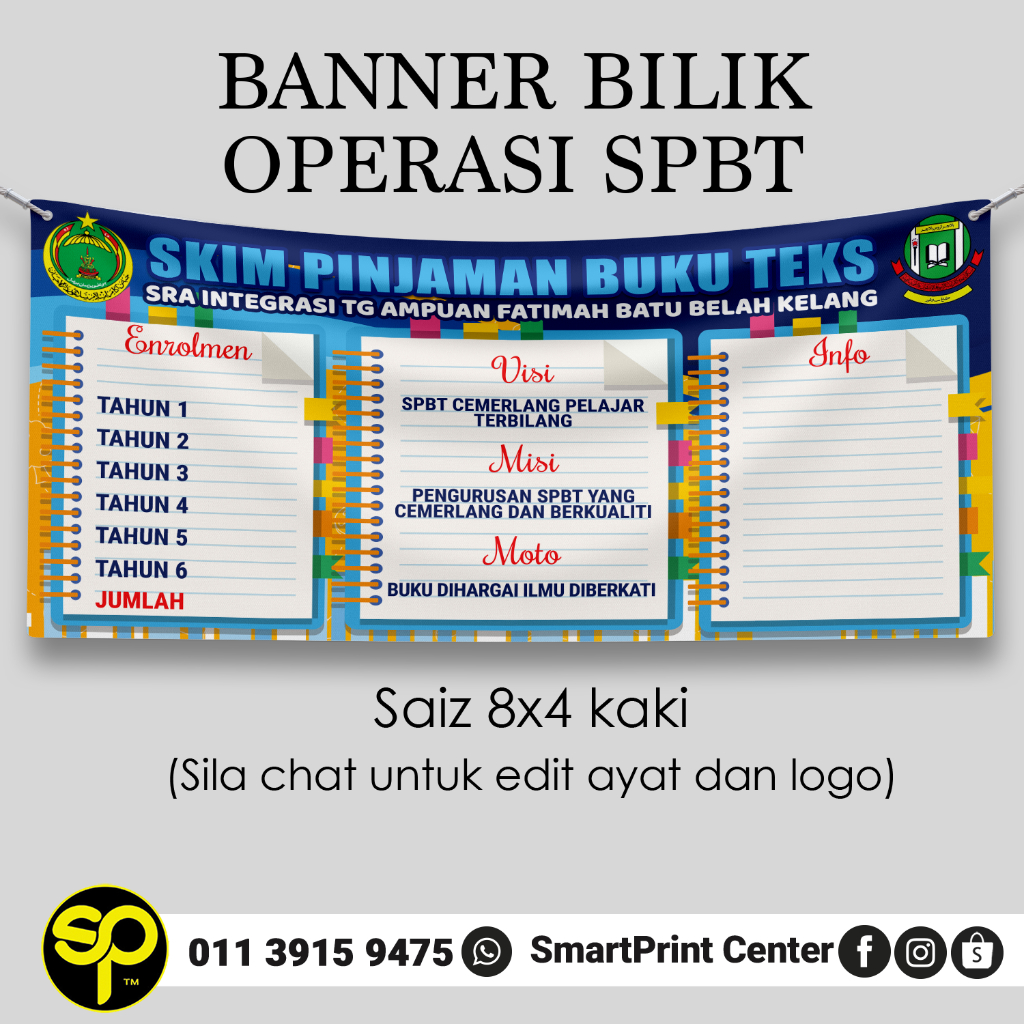 BANNER BILIK OPERASI SPBT BOSS SAIZ 8X4 KAKI | Shopee Malaysia