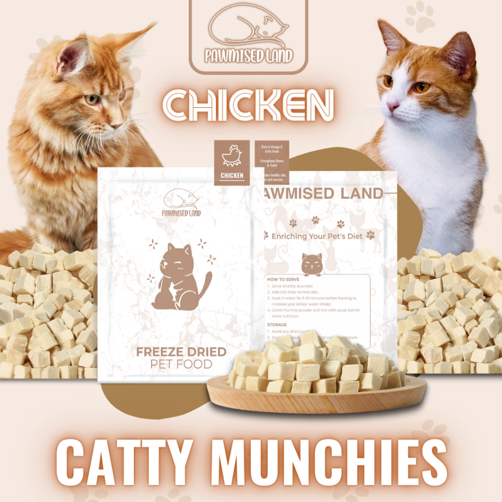 PawmisedLand Catty Munchies Chicken Freeze Dried Pet Food 125g/375g