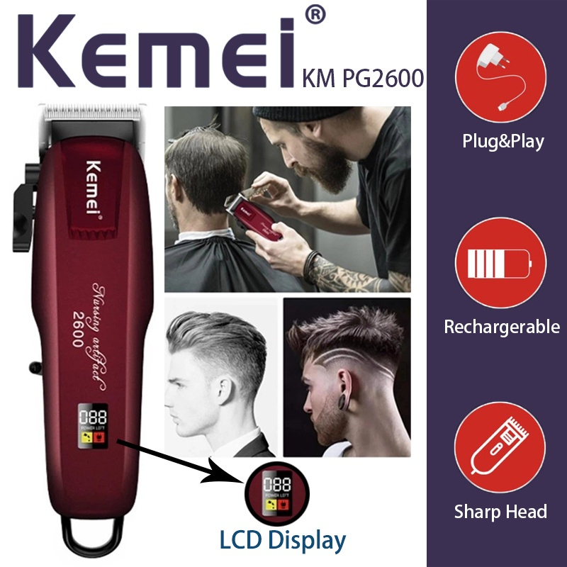 KEMEI-KM-PG2600 Electric Hair Clipper Trimmer Razor Powerful Wireless ...