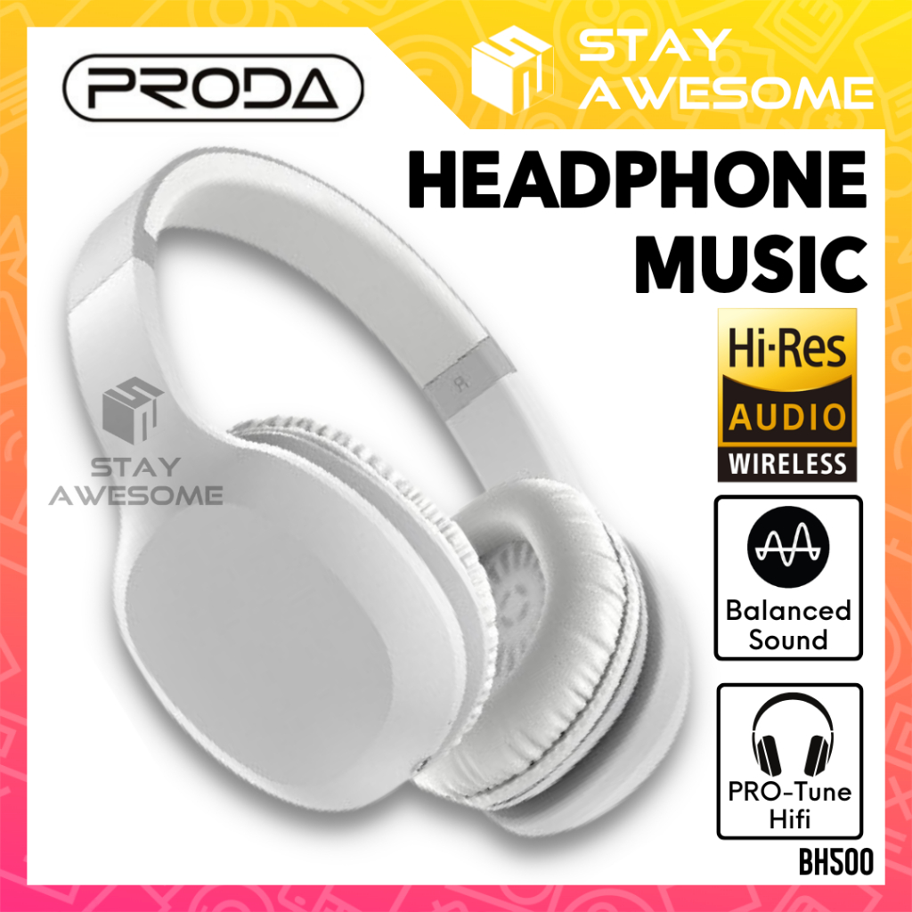 PRODA Wireless Bluetooth ANC Headphone With Mic Stereo Music Headset ...