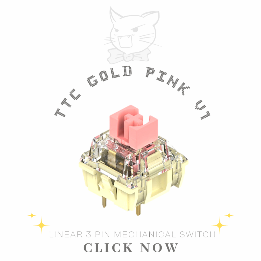 TTC Gold Pink V2 Lineaire Switches 90 Stuks - Voorgesmeerd Voor Mechanisch Toetsenbord