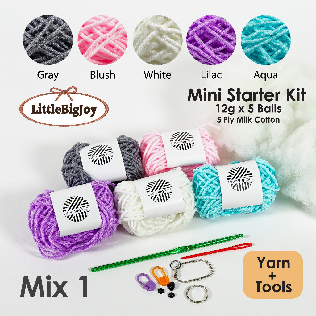 Mini Crochet Amigurumi Starter Beginners Kit Material Package Benang ...