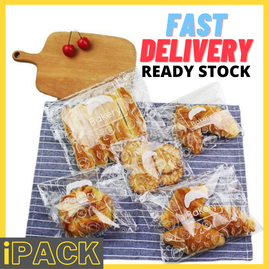 100PCS BAKERY PLASTIK ROTI BERPELEKAT - SELF ADHESIVE BAKERY PLASTIC ...