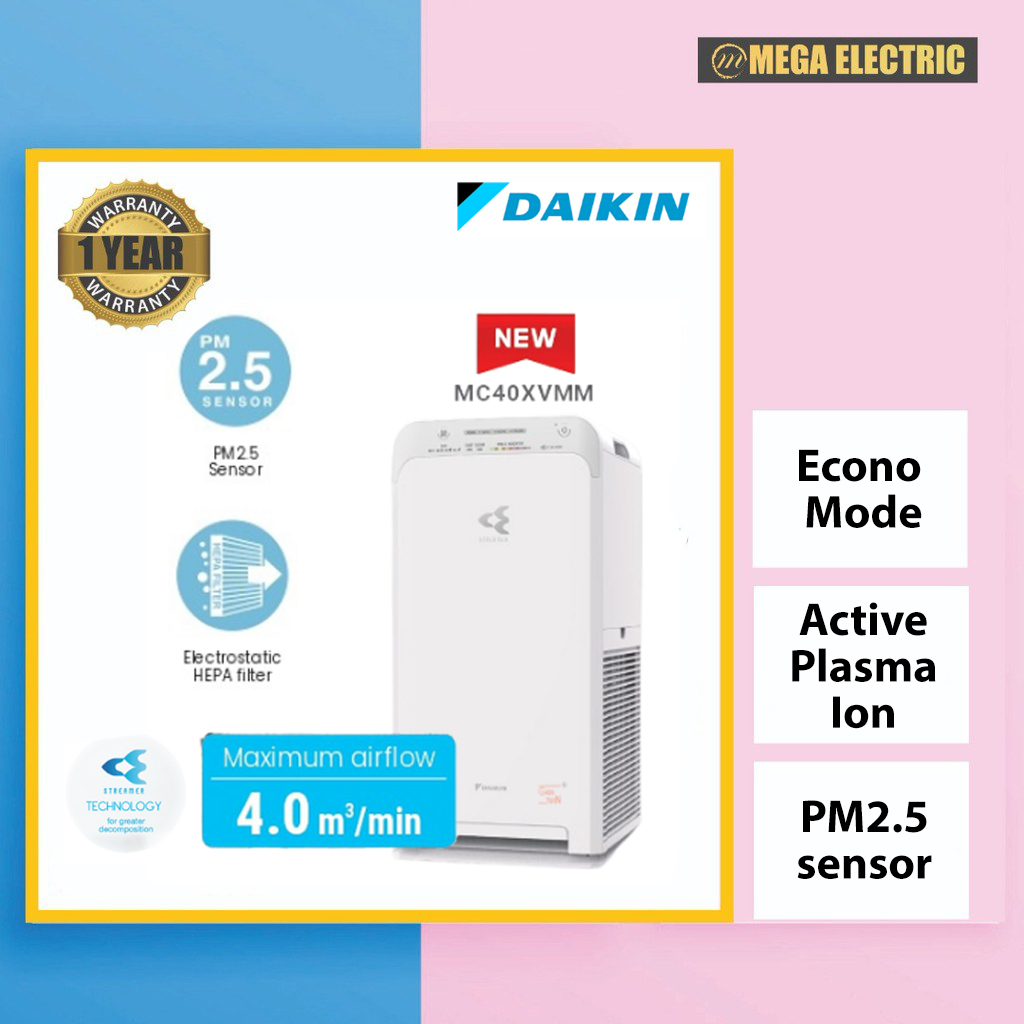 Daikin Air Purifier MC40XVMM With Streamer & Electrostatic HEPA Filter