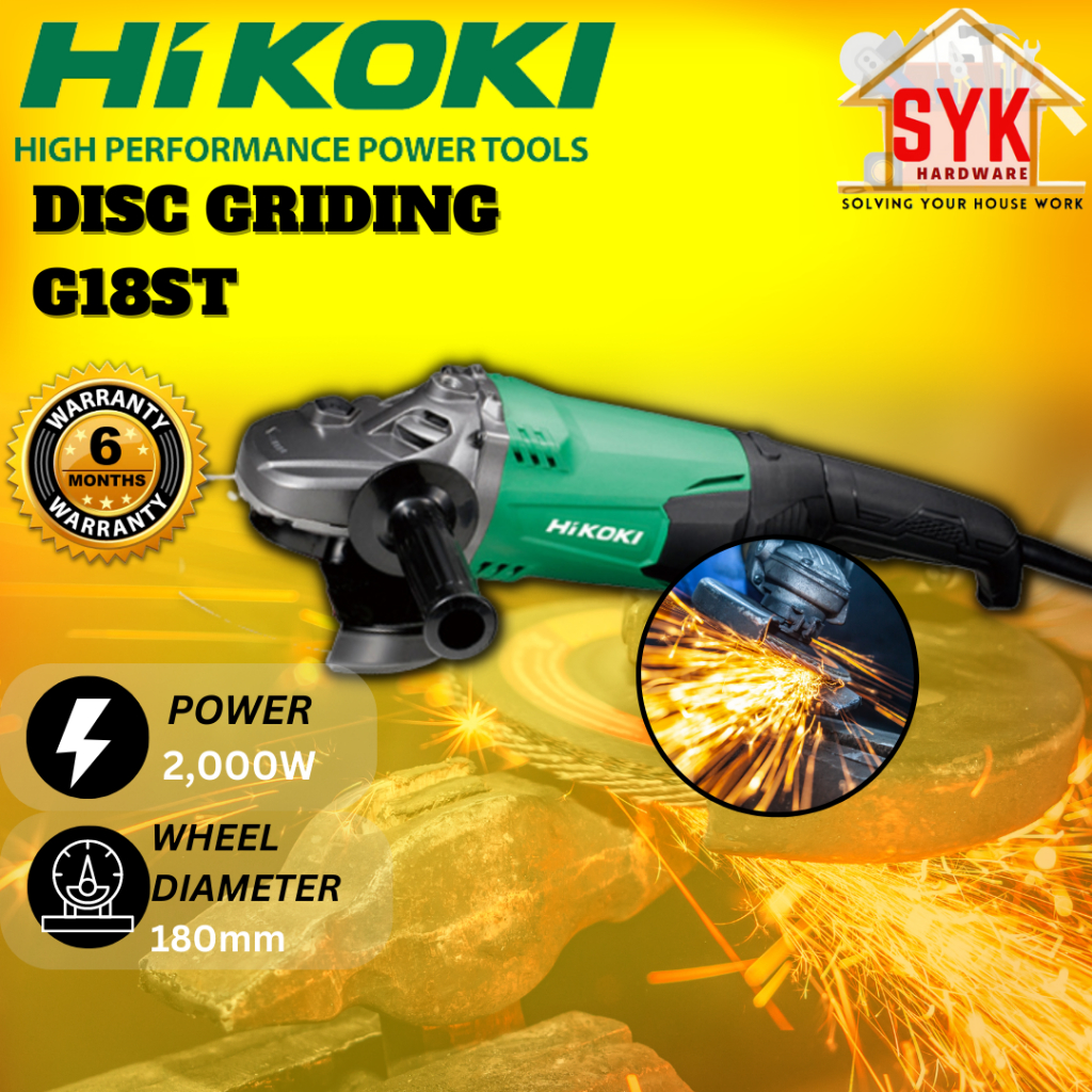 SYK Hikoki G18ST 7 Inch Disc Grinder Electric Metal Steel Grinding