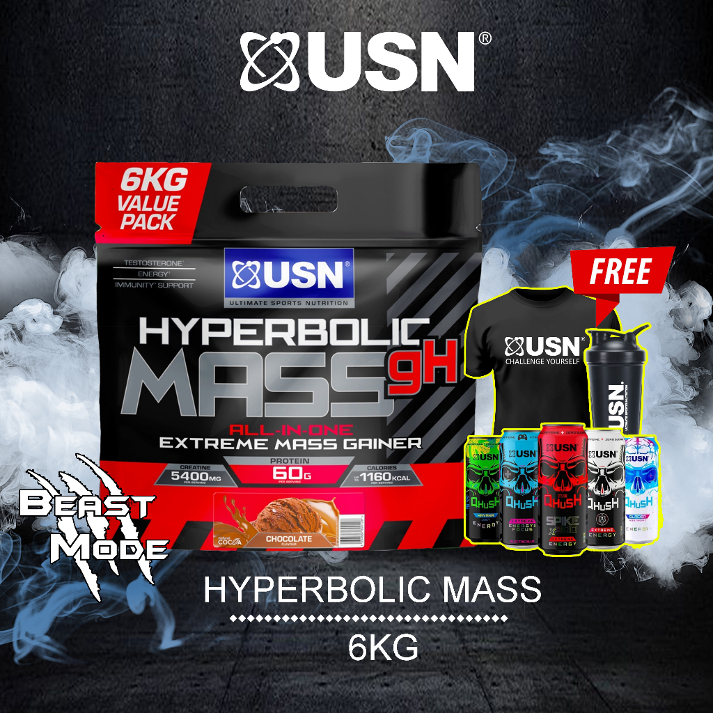 Usn Hyperbolic All In One Mass Gainer Protein Powder 6kg Free T Shopee Malaysia 1987