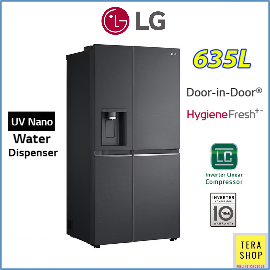 LG GCJ257CQES 635L Inverter Side by Side Refrigerator Door In Door