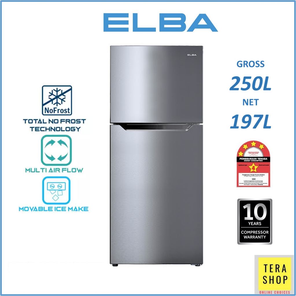 Elba ERG2521(SV) 250L / ERG3125(SV) 310L Refrigerator No Frost Peti