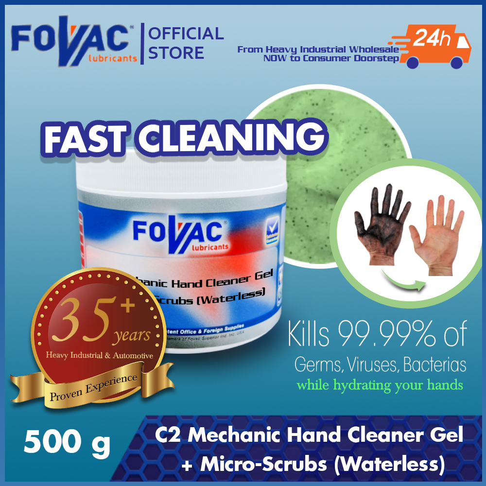 FOVAC C2 Mechanic Hand Cleaner Gel + MicroScrubs (Waterless)/ Pencuci