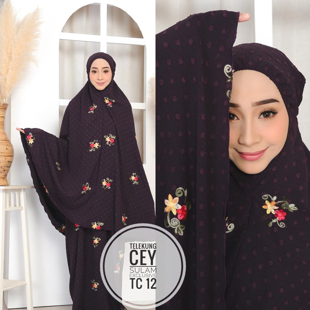Telekung Cotton Sulam , Cey Embroidery Sulam Ready Stock , Corak Baru ...