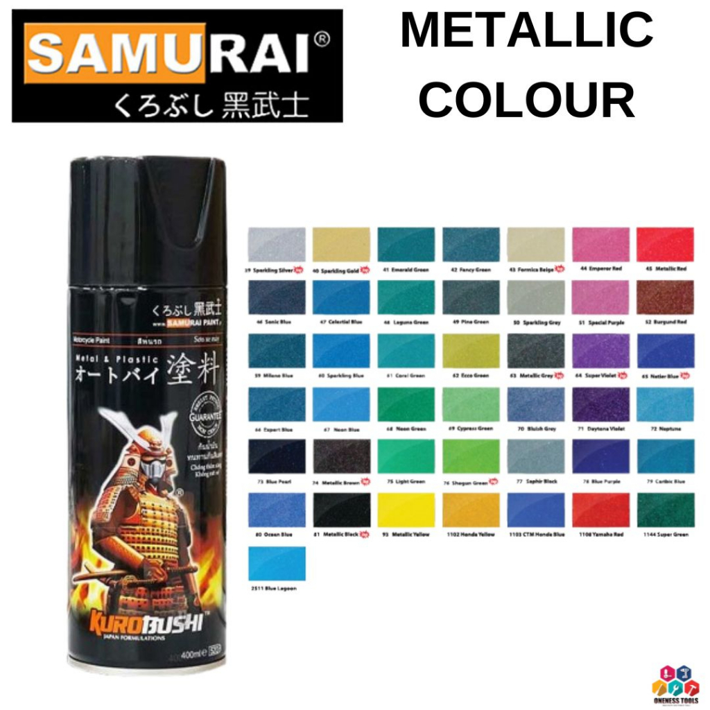 ''SAMURAI'' SPRAY PAINT (METALLIC COLOUR) | Shopee Malaysia