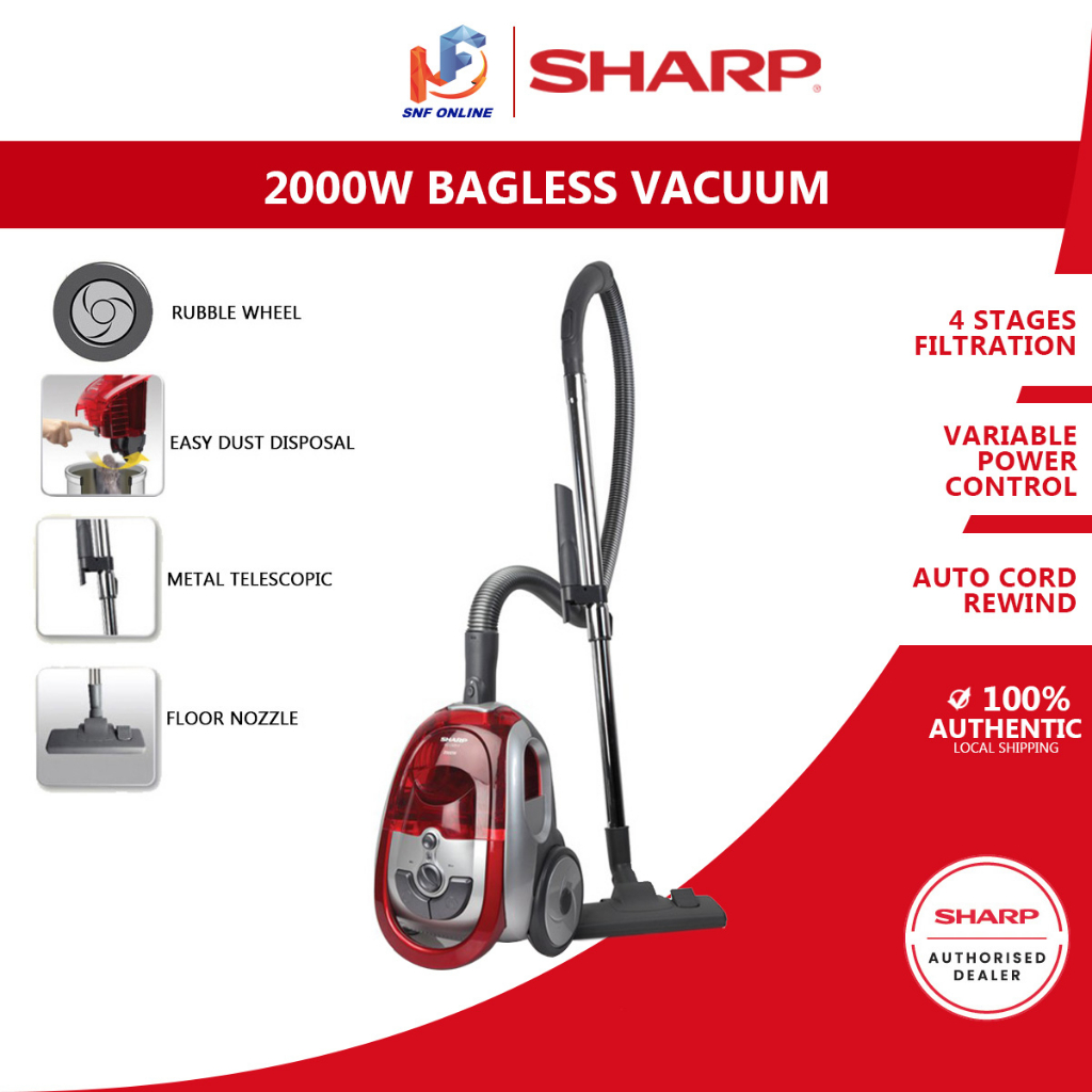 Sharp Vacuum Cleaner Bagless (2000 W) ECLS20R Shopee Malaysia