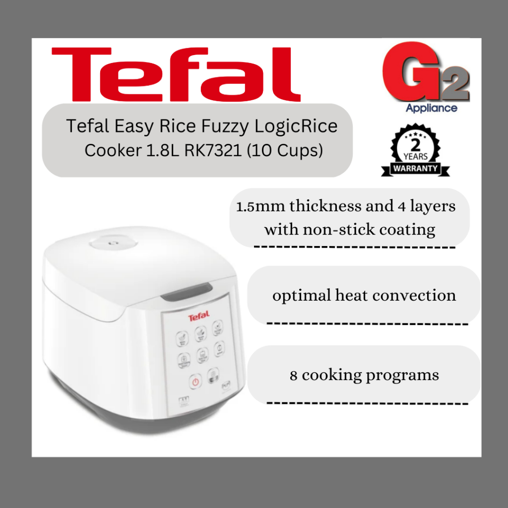 Tefal (New Arrivals) Easy Rice Fuzzy Logic Rice Cooker 1.8L (10 Cups