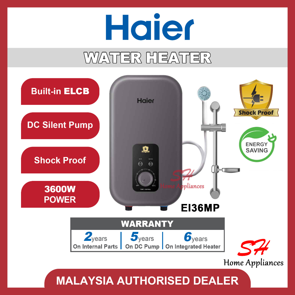 Haier EI36MP1 Instant Water Heater With DC PUMP Home Shower