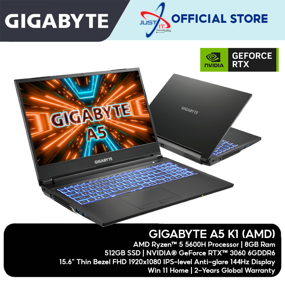 Gigabyte A5 K1 15.6" Gaming Laptop (Ryzen 5 5600H, RTX 3060)