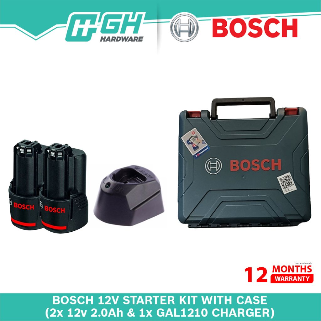[ GH HARDWARE ] BOSCH 12V 2.0Ah Battery / Charger / Starter Kit ( GAL